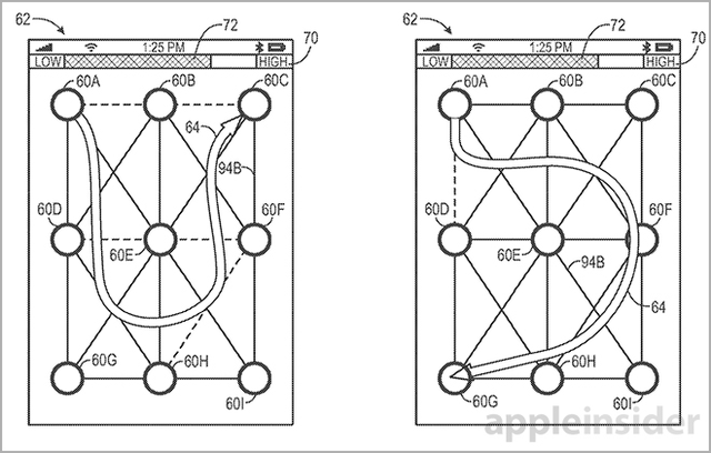 蘋果申請兩項(xiàng)移動設(shè)備手勢解鎖專利 